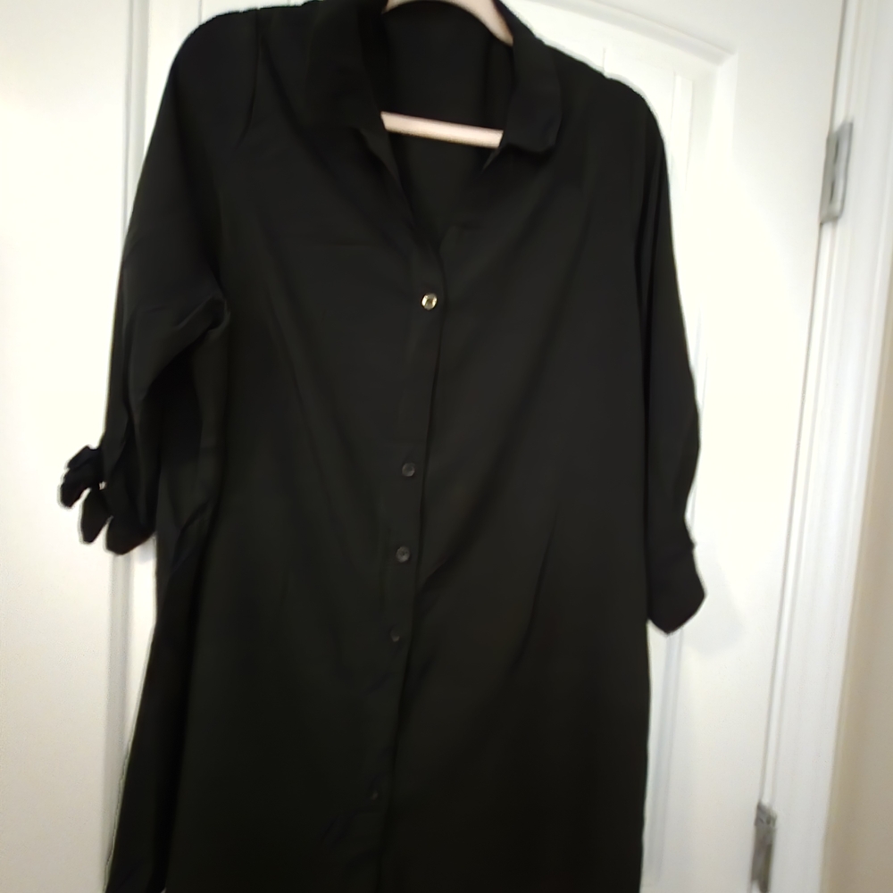 ✨️Cupshe Black Button-Down Swim Cover-Up – Size L (NWT)✨️